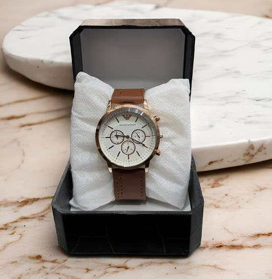 Emporio Armani Men’s Rose Gold Chronograph Watch