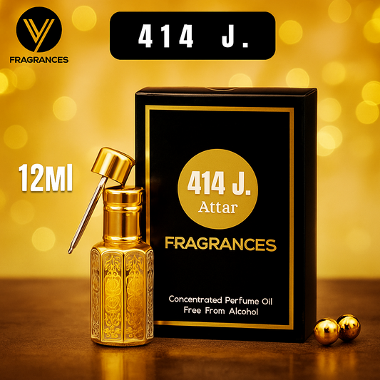 "414 J Attar – Premium Alcohol-Free Concentrated Perfume Oil | Long-Lasting Arabian Fragrance (12ml)"