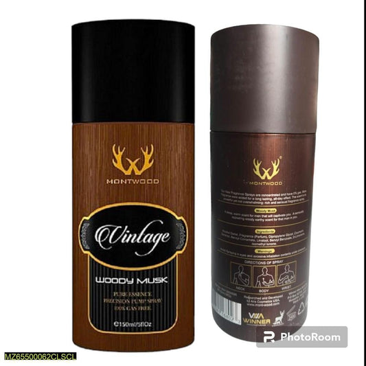 Montwood Vintage Woody Musk Body Spray for Men – Long Lasting 150ml