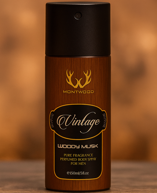 Montwood Vintage Woody Musk Body Spray for Men – Long Lasting 150ml