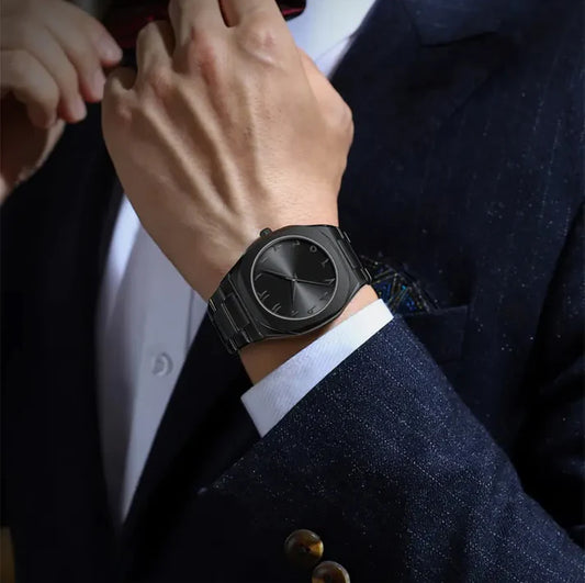 Black Arabic Stainless Steel Aura Watch