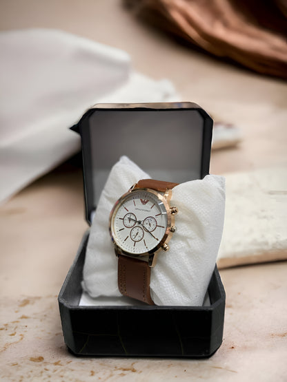 Emporio Armani Men’s Rose Gold Chronograph Watch